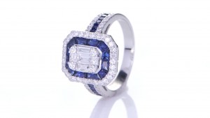 Blue Sapphire With Diamond Ring