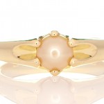 White Pearl Placed In A Golden Ring