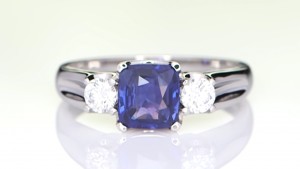 Blue Sapphire With Two Diamonds copy