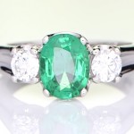 Emerald With Two Diamonds
