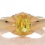 Golden Ring With A Golden Yellow Sapphire