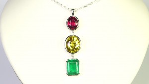 Ruby, Yellow Sapphire And A Green Emerald