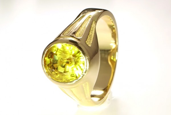Yellow Sapphire in A Golden Ring