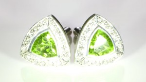 Yellow Sapphires And Diamonds Cufflinks Bespoke Design In Silver
