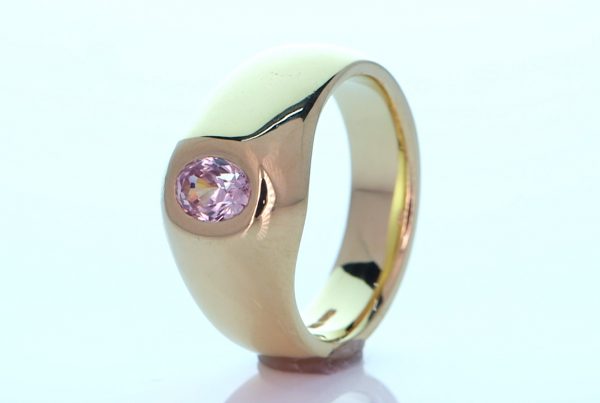 Padparadscha Sapphire In A Gold Ring